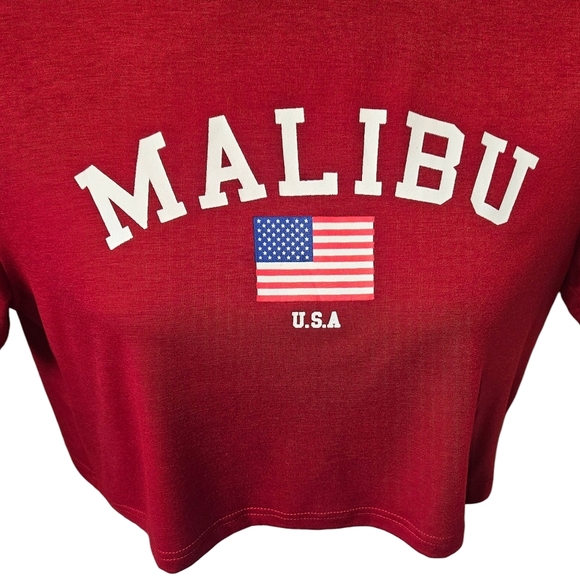 ROMWE Red Crop Top Short Sleeve - Picture 3 of 15